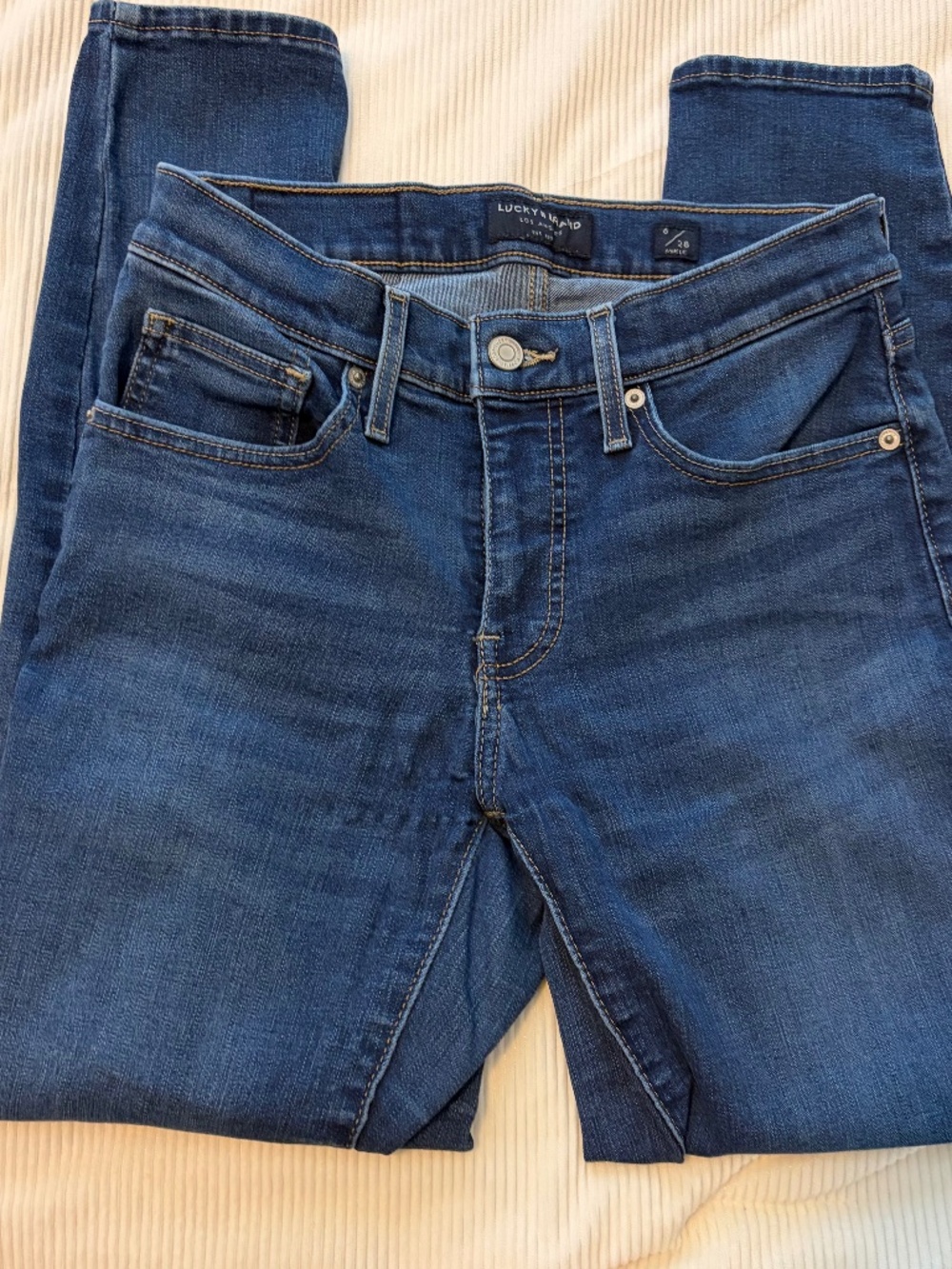 Women's Lucky Brand Mid-Rise Ankle Cut Skinny Jeans Dark Wash Size 6